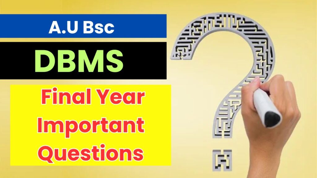 A.U Bsc Final Year DBMS Important Questions