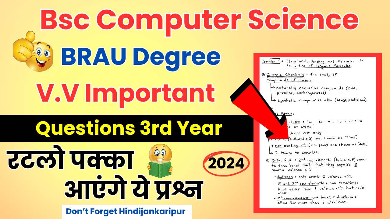 BRAU Degree Bsc 3rd Year Computer Science Important questions 2024