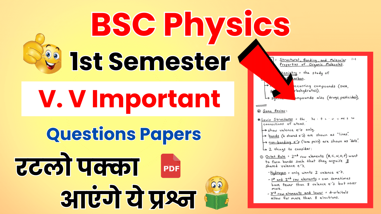 BSC 1st sem PHYSICS important questions 2024