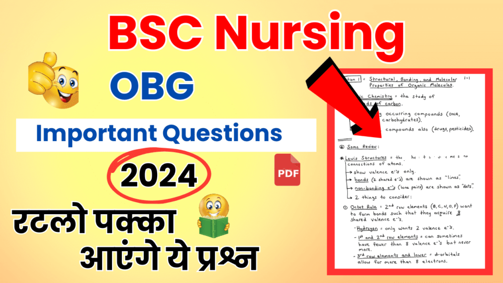 Bsc Nursing OBG Important Questions  2024