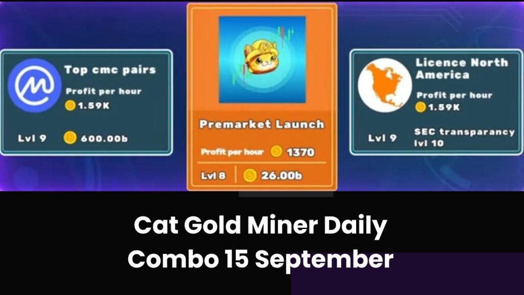 Cat Gold Miner Daily Combo 15 September