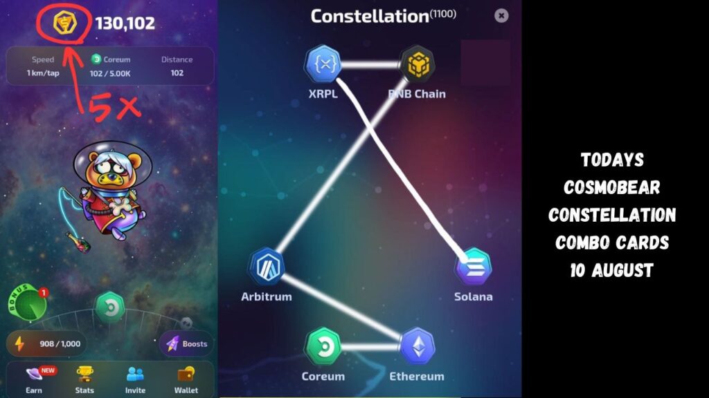 Todays CosmoBear Constellation Combo Cards 10 August