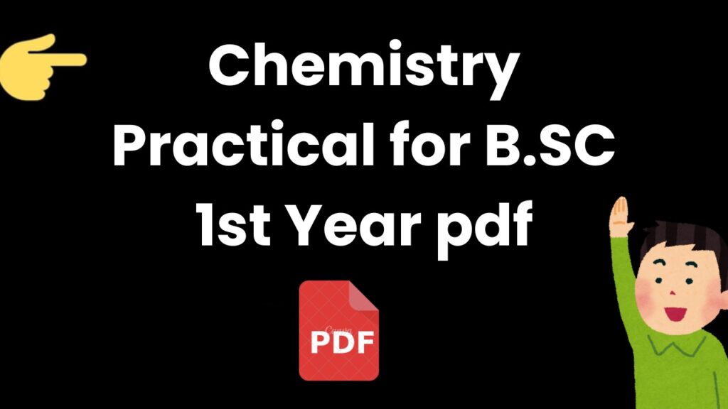 Chemistry Practical for BSC 1st Year pdf