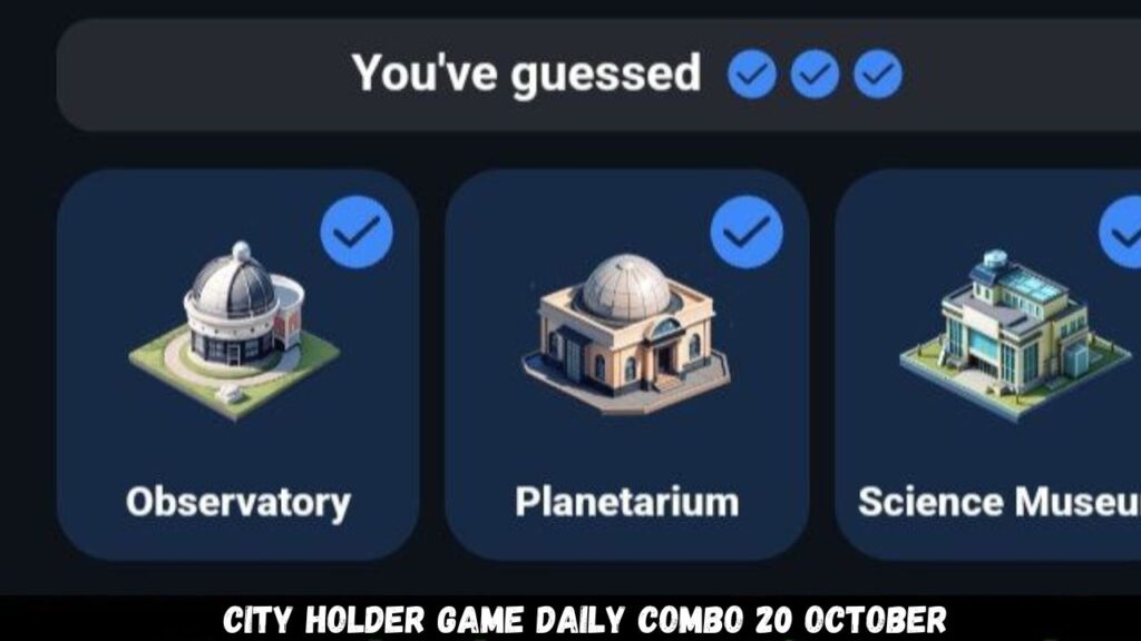 City Holder Game Daily Combo 20 October