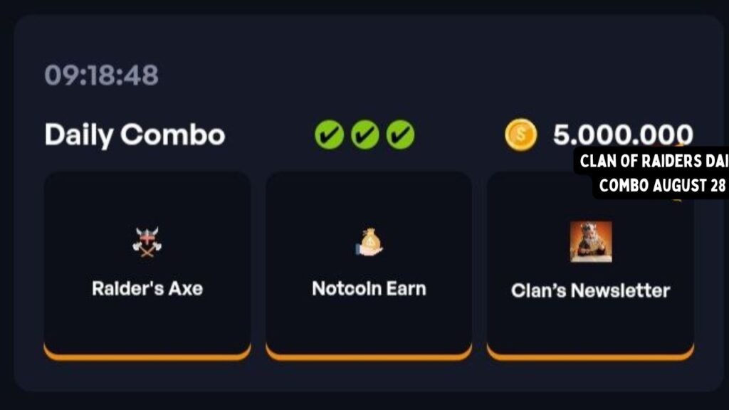 Clan Of Raiders Daily Combo August 28 
