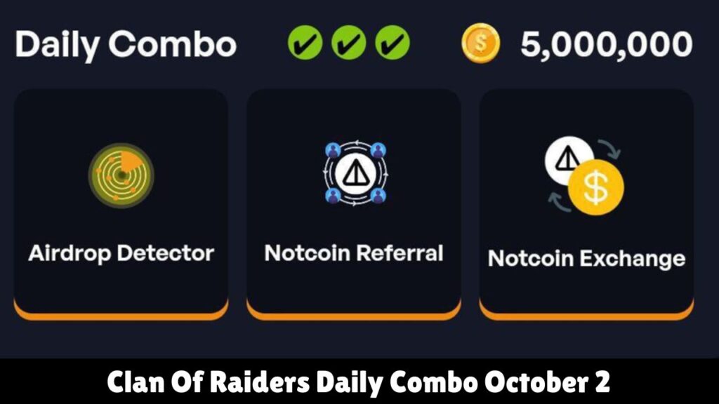 Clan Of Raiders Daily Combo October 2