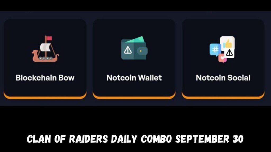 Clan Of Raiders Daily Combo September 30