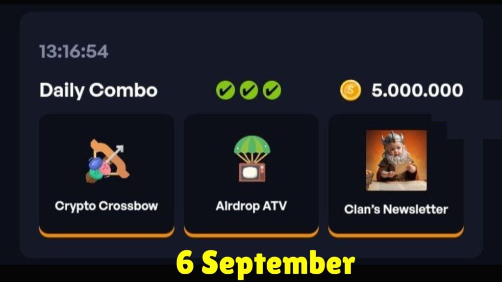 Clan Of Raiders Daily Combo September 6 