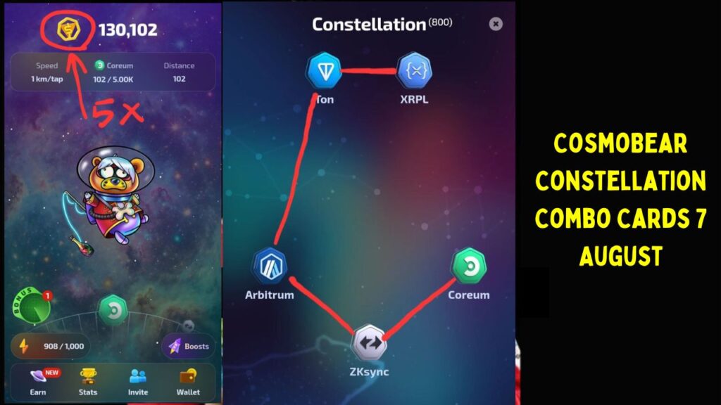 CosmoBear Constellation Combo Cards 7 August