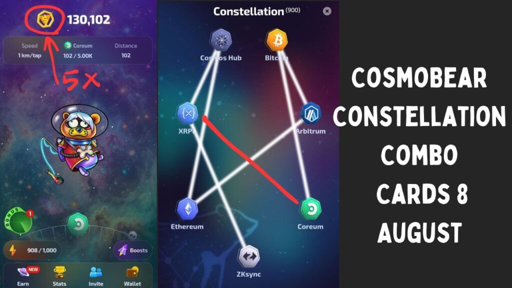 CosmoBear Constellation Combo Cards 8 August