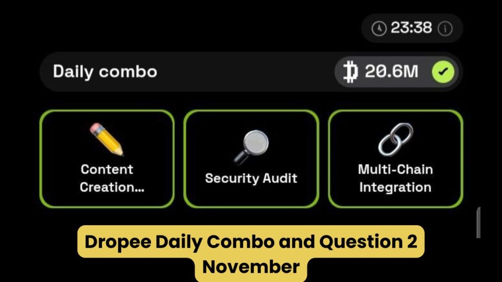 Dropee Daily Combo and Question 2 November 