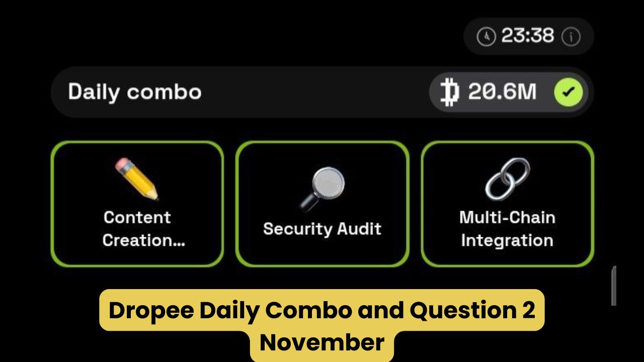 Dropee Daily Combo and Question 2 November