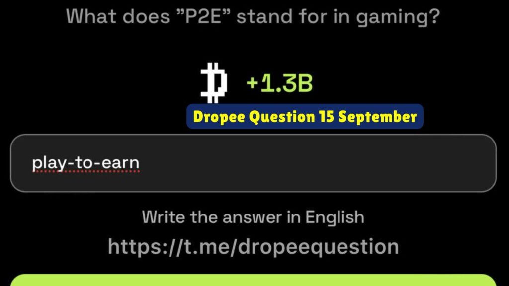 Dropee Question 15 September