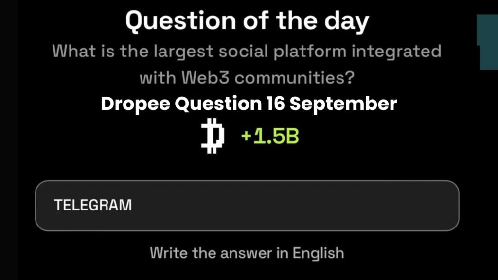 Dropee Question 16 September