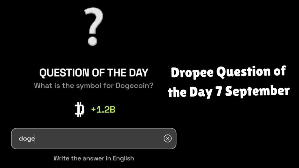 Dropee Question of the Day 7 September