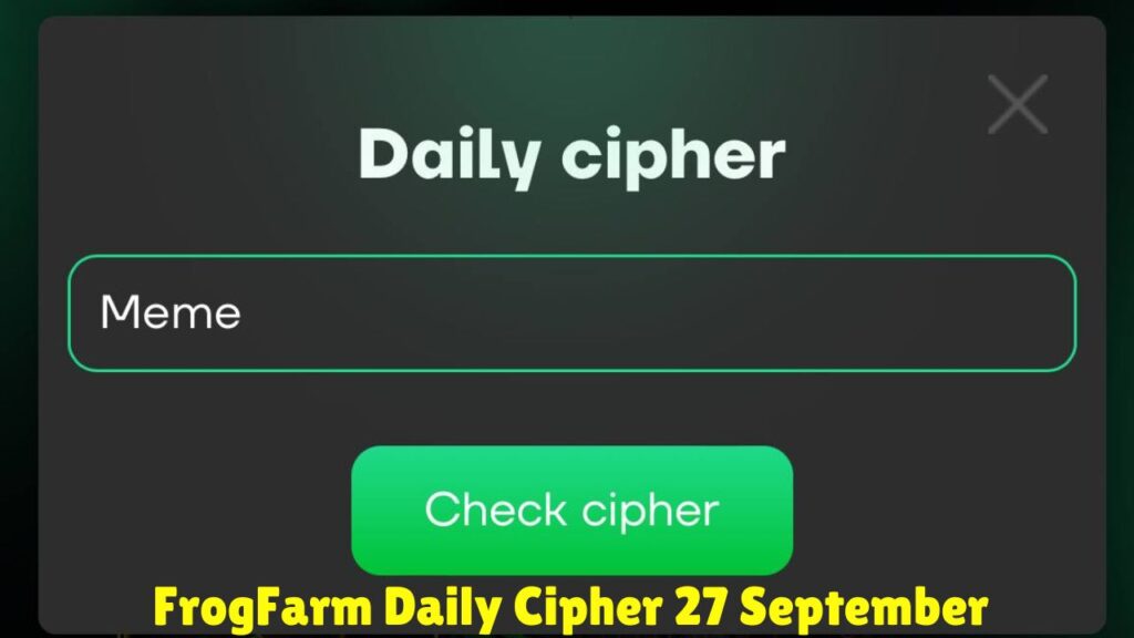 FrogFarm Daily Cipher 27 September