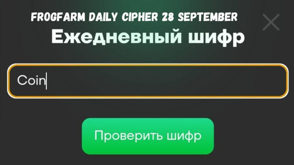 FrogFarm Daily Cipher 28 September