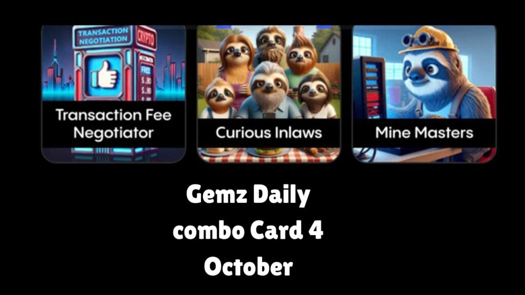 Gemz Daily combo Card 4 October