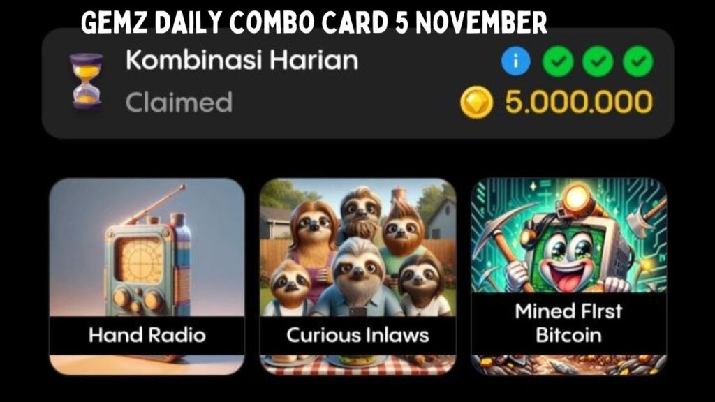 Gemz Daily combo Card 5 November