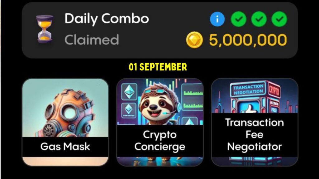 Gemz Daily combo For 1 September