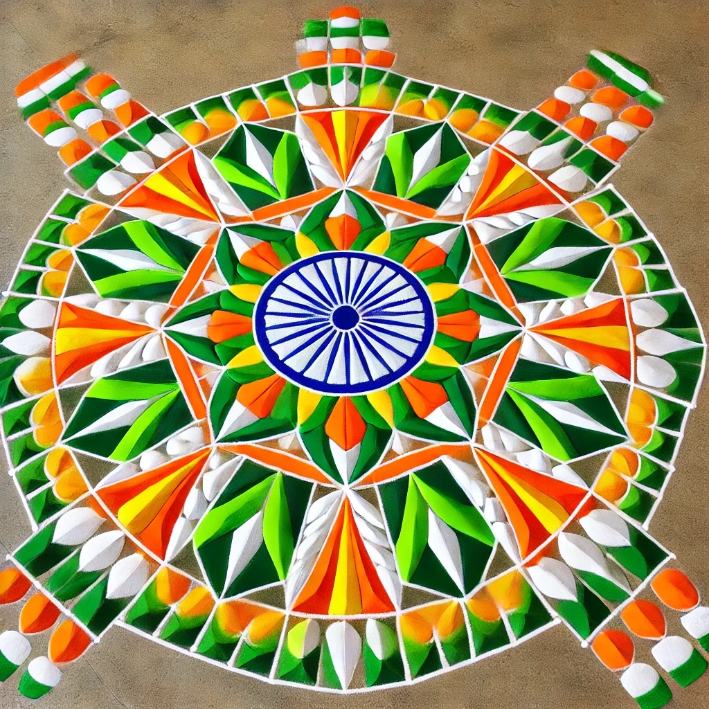 Geometric Style 15 august rangoli