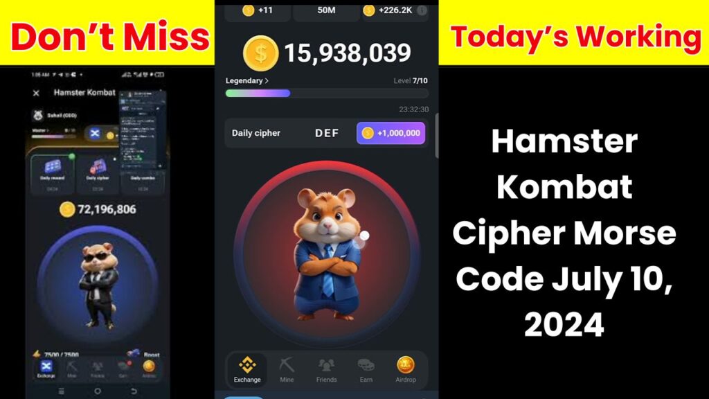 Hamster Kombat Cipher Morse Code July 10