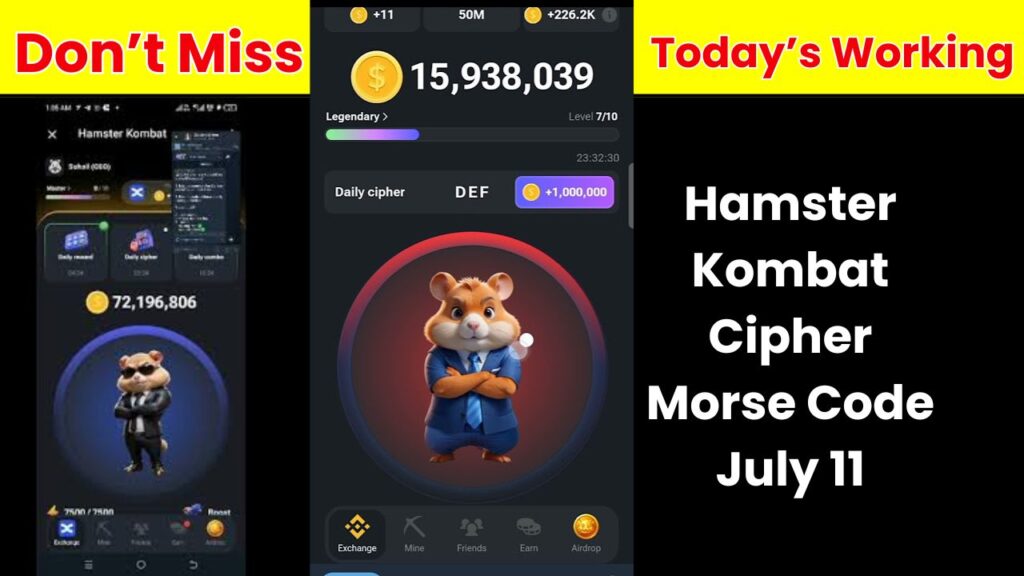 Hamster Kombat Cipher Morse Code July 11