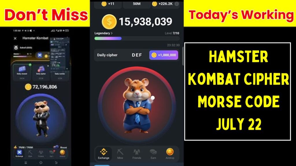 Hamster Kombat Cipher Morse Code July 22