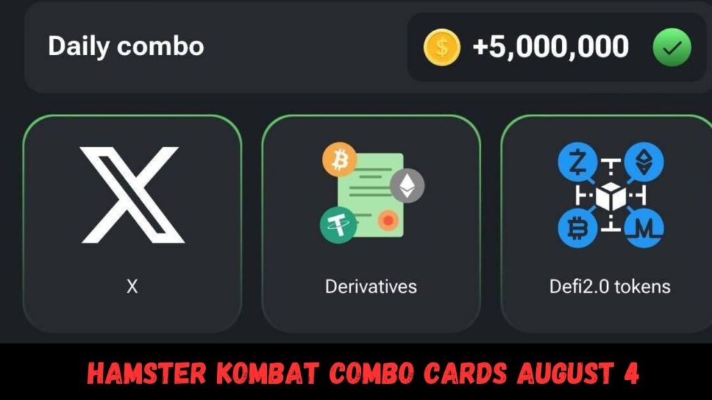 Hamster kombat Combo cards August 4