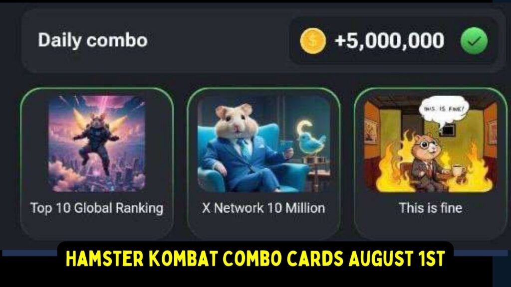 Hamster kombat Combo cards August 1st