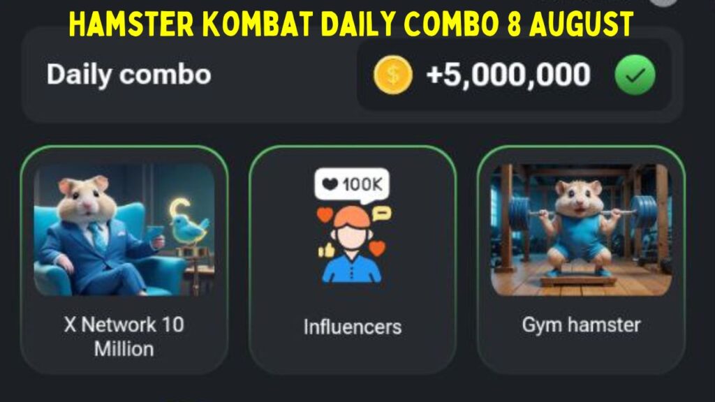 Hamster kombat Combo cards August 8