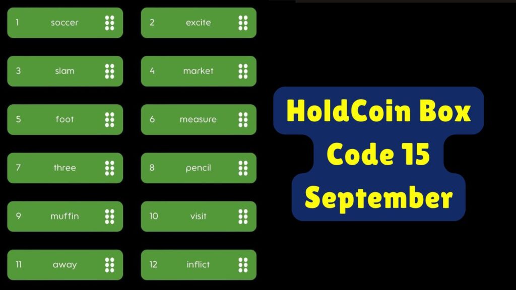 HoldCoin Box Code 15 September