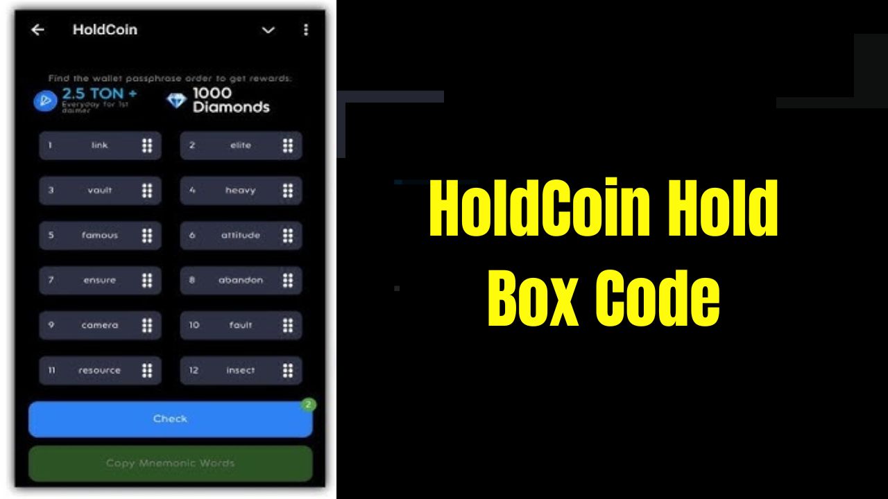 HoldCoin Hold Box Code