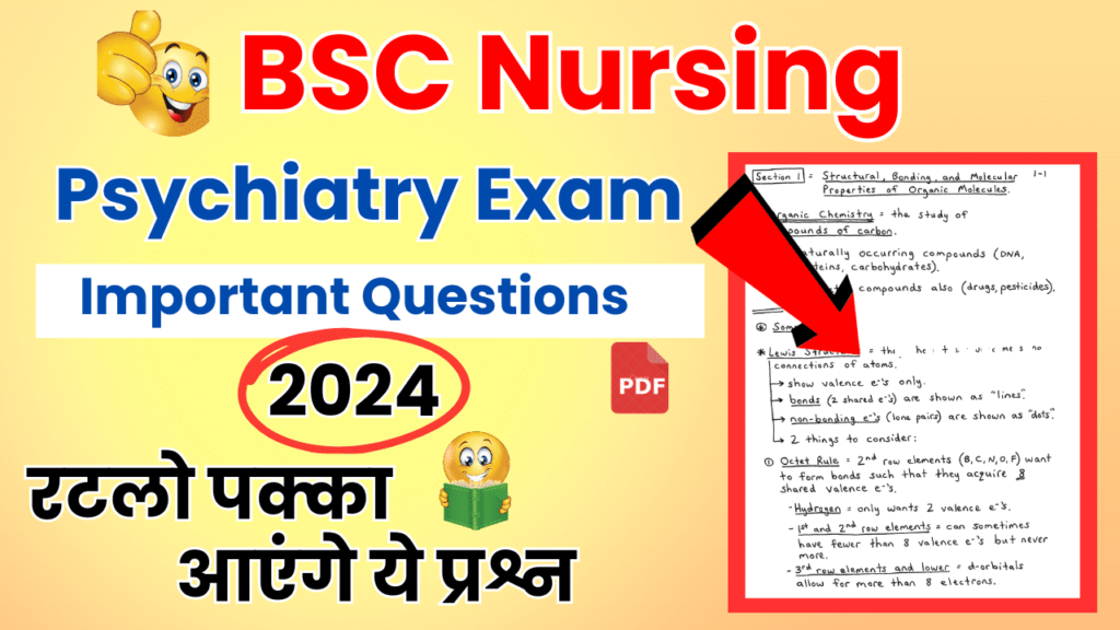Important Questions For Post Bsc Nursing Psychiatry Exam 2024