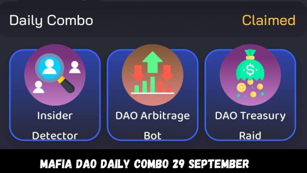 Mafia DAO Daily combo 29 September