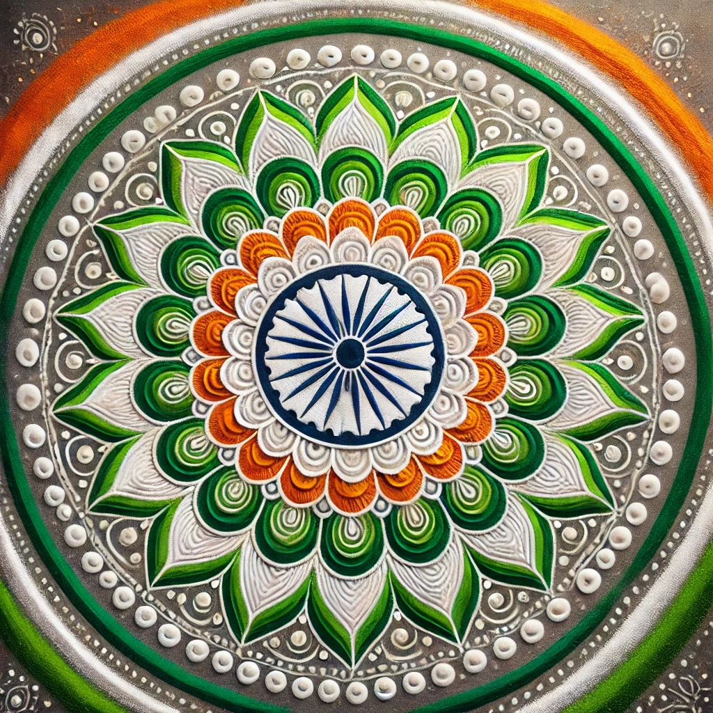 Mandala Style 15 august rangoli