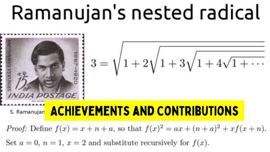 Mathematician Srinivasa Ramanujan Achievements and Contributions