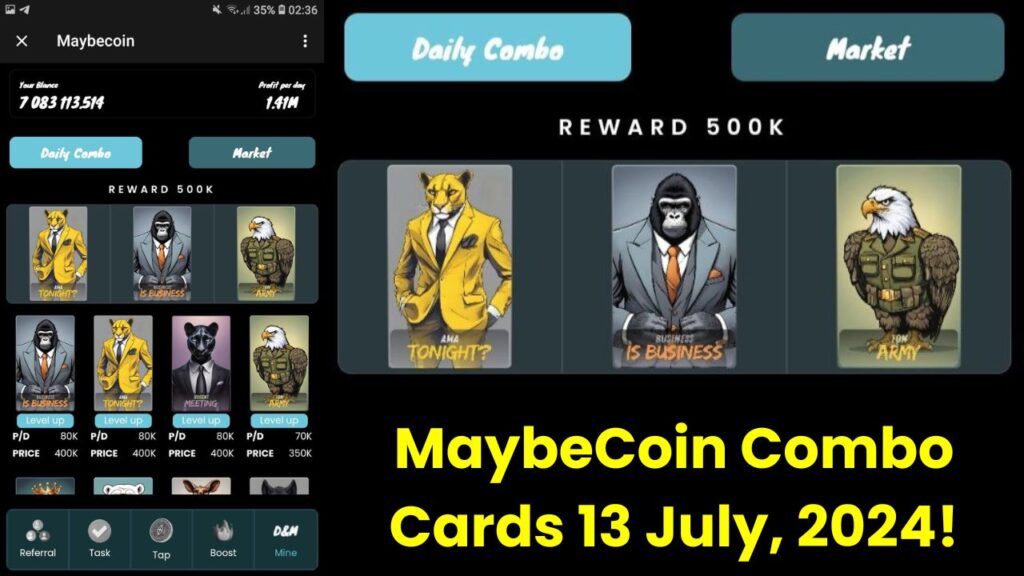 MaybeCoin Combo Cards 13 July