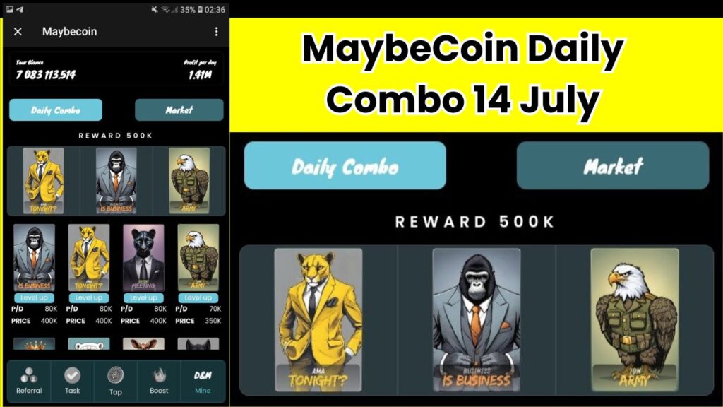 MaybeCoin Daily Combo 14 July