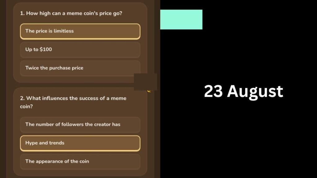 MemeFi Daily Quiz Video Task for August 23