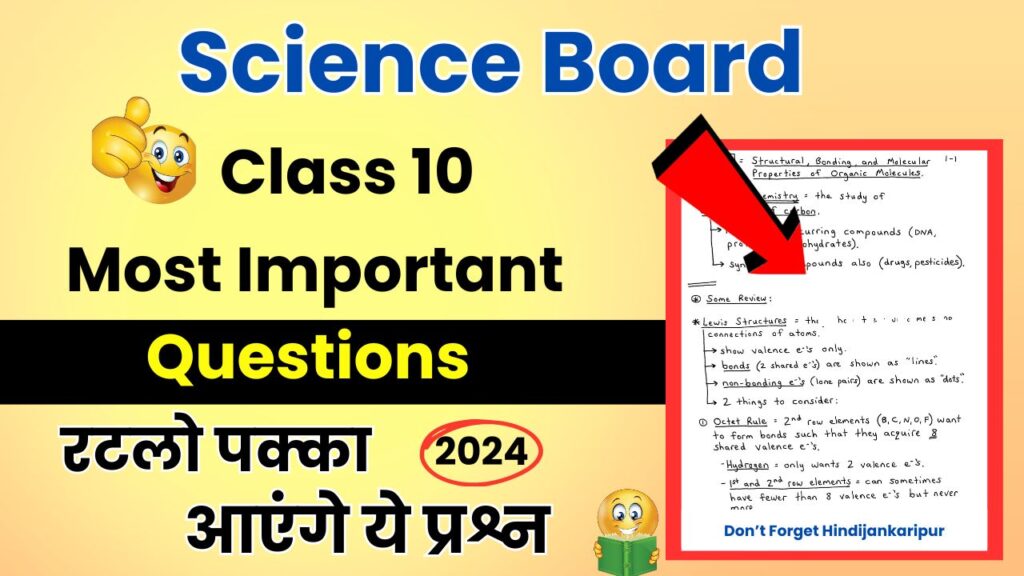 Most Important Questions For Class 10 Science Board Exam 2024