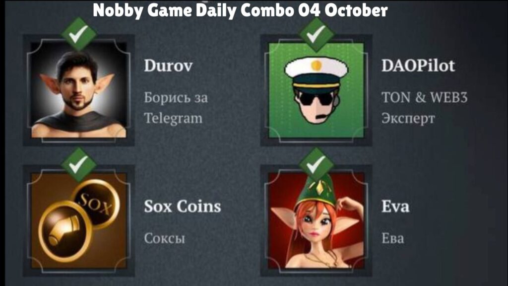 Nobby Game Daily Combo 04 October