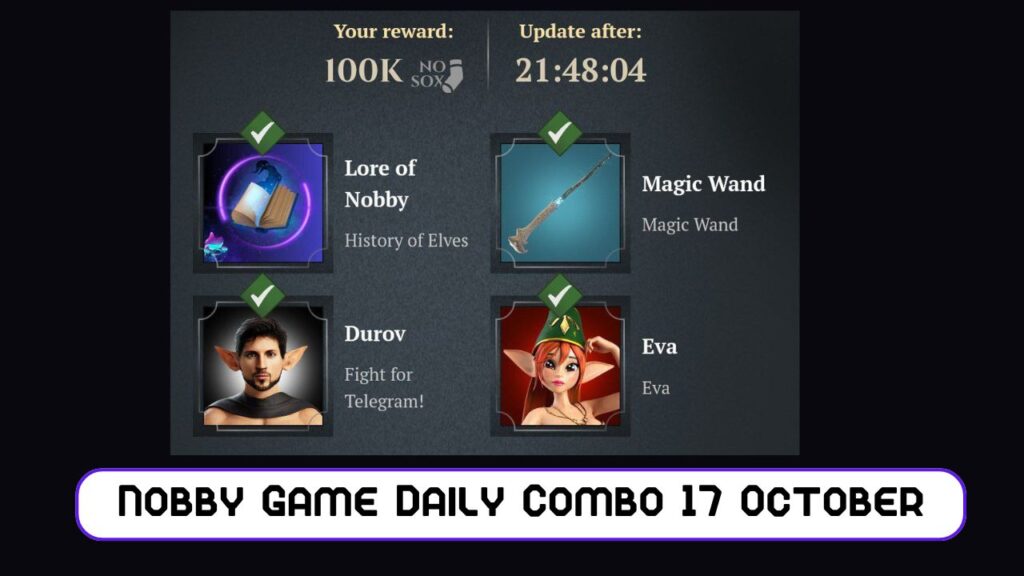 Nobby Game Daily Combo 17 October