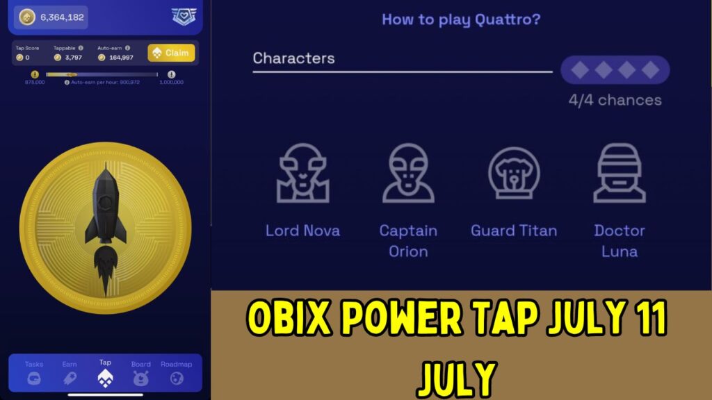 Obix Power Tap July 11 July