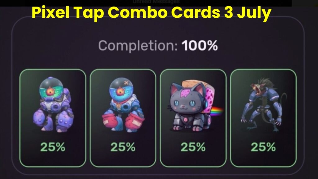 Pixel Tap Combo Cards 3 July