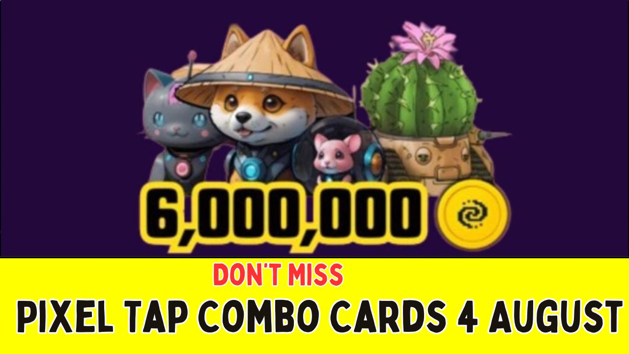 Pixel Tap Combo Cards 4 August