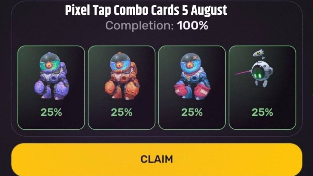 Pixel Tap Combo Cards 5 August