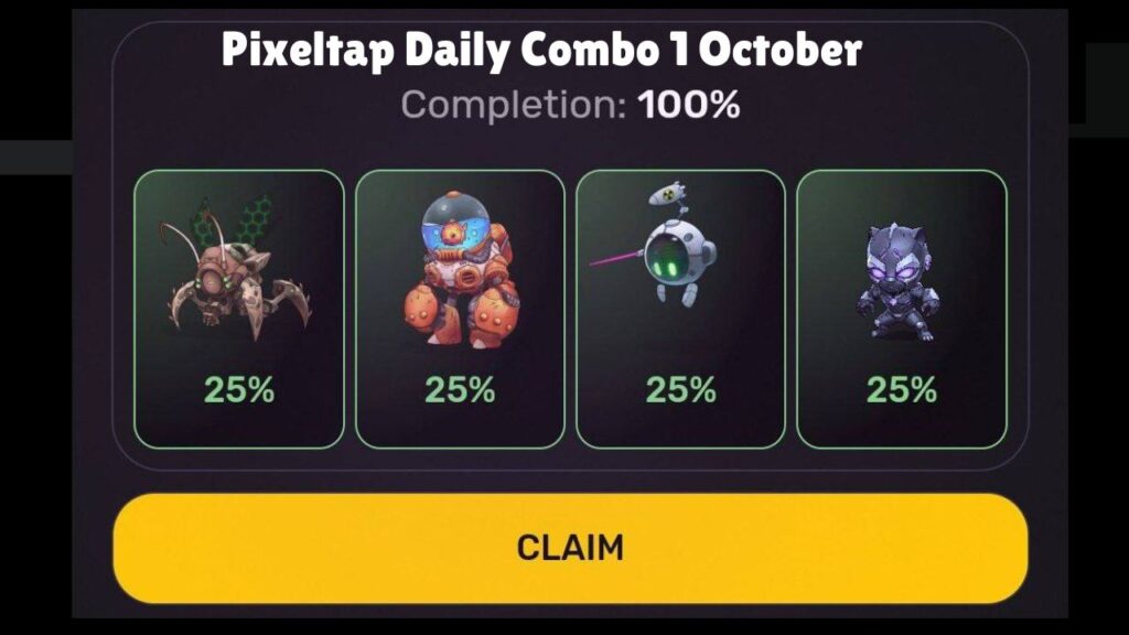 Pixeltap Daily Combo 1 October