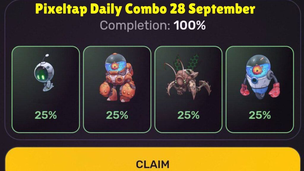 Pixeltap Daily Combo 28 September