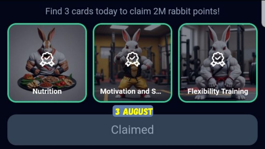 RockyRabbit Daily Combo Card 3 August